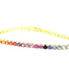 9.97CT AAA MULTI COLOR SAPPHIRE 18KT YELLOW GOLD CLASSIC RAINBOW TENNIS BRACELET