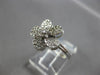 ESTATE .20CT DIAMOND 14KT WHITE GOLD 3D CLASSIC FLOWER LOVE RING #28164