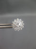 ESTATE .83CT DIAMOND 18KT WHITE GOLD 3D CLASSIC FLOWER STUD EARRINGS