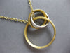 LARGE .70CT DIAMOND 18KT 2 TONE GOLD 3D INTERTWINING TRINITY FLOATING NECKLACE