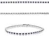 2.25CT DIAMOND & AAA SAPPHIRE 14KT WHITE GOLD 3D ROUND ETERNITY TENNIS BRACELET