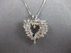 ESTATE 1.0CT DIAMOND 14KT WHITE GOLD 3D CLASSIC HEART LOVE FLOATING PENDANT