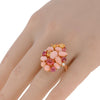 ESTATE 9.96CT DIAMOND & AAA MULTI GEM 18KT ROSE GOLD 3D CLUSTER FLORAL FUN RING
