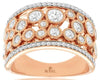 ESTATE WIDE 1.25CT DIAMOND 14K ROSE GOLD ROUND FILIGREE WEDDING ANNIVERSARY RING
