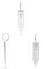 .45CT DIAMOND 14KT WHITE GOLD 3D ROUND & BAGUETTE MULTI ROW LEVERBACK EARRINGS
