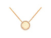 ESTATE 1.34CT DIAMOND & AAA OPAL 14KT ROSE GOLD CLASSIC ROUND HALO LOVE NECKLACE
