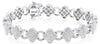 3.40CT DIAMOND 14KT WHITE GOLD 3D CLASSIC MULTI FLOWER LOVE KNOT TENNIS BRACELET