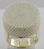 EXTRA LARGE 6.51CT DIAMOND 14KT YELLOW GOLD CIRCULAR DOME SHAPE COCKTAIL RING