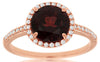 ESTATE 2.56CT DIAMOND & AAA GARNET 14K ROSE GOLD ROUND HALO FRIENDSHIP LOVE RING