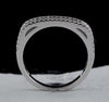 .45CT DIAMOND 18KT WHITE GOLD 3D ROUND & BAGUETTE SQUARE 3 ROW ANNIVERSARY RING