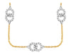 ESTATE 1.30CT DIAMOND 14KT 2 TONE GOLD 3D LOVE KNOT BY THE YARD FUN NECKLACE