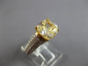 2.75CT WHITE & FANCY YELLOW DIAMOND 18KT 2 TONE GOLD 3D CUSHION ENGAGEMENT RING