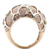 ESTATE LARGE 1.45CT PINK DIAMOND 18KT ROSE GOLD 3D MULTI ROW WEB LOVE RING