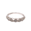 ESTATE .14CT DIAMOND 18KT WHITE GOLD 3D CLASSIC SQUARE BAMBOO FUN RING