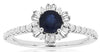1.15CT DIAMOND & AAA SAPPHIRE 14KT WHITE GOLD 3D ROUND & BAGUETTE BALLERINA RING