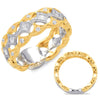 .43CT DIAMOND 14K 2 TONE GOLD 3D ROUND & PRINCESS OPEN FILIGREE ANNIVERSARY RING