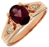ESTATE 1.50CT DIAMOND & AAA RHODOLITE 14KT ROSE GOLD OVAL FRIENDSHIP LOVE RING