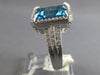 8.36CT DIAMOND & AAA LIGHT BLUE TOPAZ 14K WHITE GOLD 3D CUSHION & ROUND FUN RING