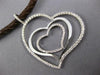 ESTATE 1.74CT DIAMOND 14KT WHITE GOLD 3D TRIPLE HEART SIDEWAY FLOATING PENDANT