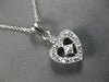 .70CT DIAMOND 14KT WHITE GOLD 3D FILIGREE MILGRAIN HEART FLOATING PENDANT #27668