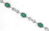 5.5CT DIAMOND & AAA EMERALD 14K WHITE GOLD OVAL & ROUND INFINITY TENNIS BRACELET