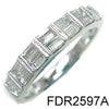 .54CT DIAMOND 18KT WHITE GOLD 3D BAGUETTE 2 ROW SEMI ETERNITY ANNIVERSARY RING