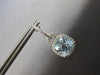 LARGE 4.70CT DIAMOND & AAA BLUE TOPAZ 14KT WHITE GOLD 3D HALO LEVERBACK EARRINGS