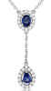 .48CT DIAMOND & AAA TANZANITE 14KT WHITE GOLD PEAR SHAPE & OVAL LARIAT NECKLACE