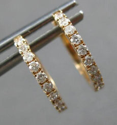 ESTATE SMALL .14CT DIAMOND 18KT ROSE GOLD 3D CLASSIC ROUND HUGGIE FUN EARRINGS