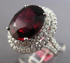 EXTRA LARGE 12.99CT DIAMOND & AAA RHODOLITE 18KT WHITE GOLD 3D OVAL & ROUND RING