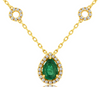 .93CT DIAMOND AAA EMERALD 14K YELLOW GOLD PEAR SHAPE CIRCLE BY THE YARD NECKLACE