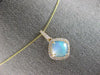 2.3CT DIAMOND & AAA AUSTRALIAN OPAL 14KT YELLOW GOLD 3D CUSHION FLOATING PENDANT