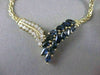 ANTIQUE 3.30CTW DIAMOND SAPPHIRE 14KT YELLOW GOLD V SHAPE NECKLACE 19.50" #6083