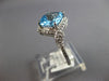 3.6CT DIAMOND & AAA BLUE TOPAZ 14KT WHITE GOLD 3D FILIGREE HALO ENGAGEMENT RING