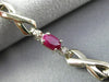 ESTATE 2.30CT DIAMOND & AAA RUBY 14KT WHITE GOLD 3 STONE INFINITY LOVE BRACELET