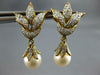 .36CT DIAMOND & AAA SOUTH SEA PEARL14KT 2 TONE GOLD MULTI LEAF HANGING EARRINGS