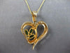 ESTATE .37CT DIAMOND & AAA EMERALD 14KT YELLOW GOLD HEART SHAPE FLOATING PENDANT