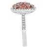 WIDE 1.66CT MULTI COLOR DIAMOND 18KT WHITE & ROSE GOLD CLUSTER SQUARE FUN RING