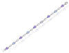 5.50CT DIAMOND & AAA PINK & GREEN AMETHYST 14KT WHITE GOLD LINK TENNIS BRACELET