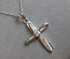 ESTATE LARGE .40CT DIAMOND 14K WHITE GOLD INFINITY CROSS FLOATING PENDANT #27676
