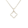 .19CT DIAMOND 18KT WHITE GOLD 3D OPEN FLOWER GEOMETRICAL FUN FLOATING PENDANT