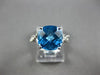3.56CT DIAMOND & AAA BLUE TOPAZ 14KT WHITE GOLD 3D CUSHION & ROUND INFINITY RING