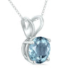 .30CT AAA AQUAMARINE 14KT WHITE GOLD 3D CLASSIC ROUND SOLITAIRE FLOATING PENDANT
