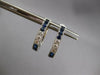 .99CT DIAMOND & AAA SAPPHIRE 14K WHITE GOLD OVAL LEVERBACK HOOP HANGING EARRINGS