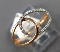 ESTATE .12CT DIAMOND 14KT WHITE & ROSE GOLD 3D CLASSIC LOVE KNOT FUN RING