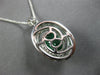 LARGE 4.22CT DIAMOND & AAA EMERALD 18K WHITE GOLD OVAL & ROUND LOVE KNOT PENDANT
