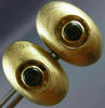 ESTATE LARGE AAA BROWN STAR SAPPHIRE 14KT YELLOW GOLD 3D CLASSIC OVAL CUFFLINKS