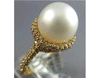 .85CT DIAMOND & AAA SOUTH SEA PEARL 18KT YELLOW GOLD CLASSIC SOLITAIRE HALO RING