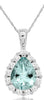 1.2CT DIAMOND & AAA AQUAMARINE 14KT WHITE GOLD PEAR SHAPE & ROUND HALO PENDANT