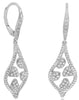 .21CT DIAMOND 14K WHITE GOLD 3D MULTI SHAPE TEAR DROP LEVERBACK HANGING EARRINGS